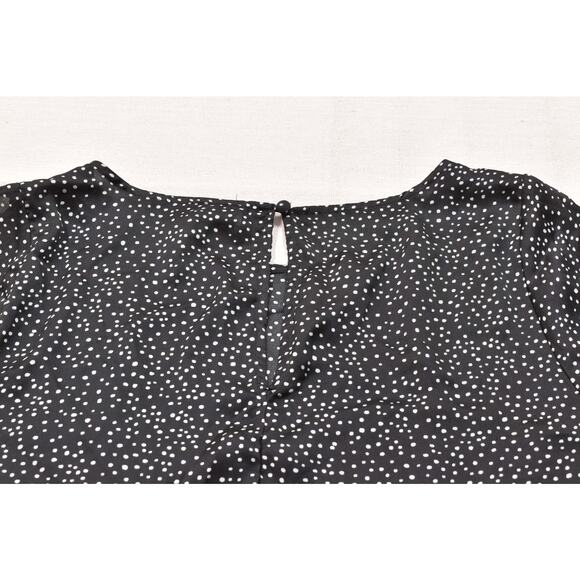 Lane Bryant Black White Polka Dot Blouse Plus Size 24 Long Sleeve Top - Picture 7 of 8